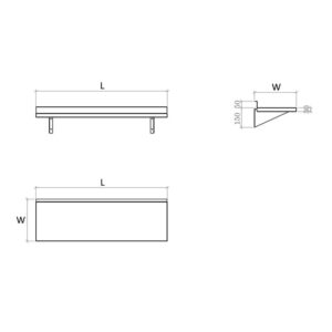 Wall Mounted Shelf (Single tier)