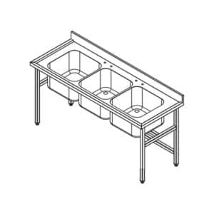 Triple Sink Unit